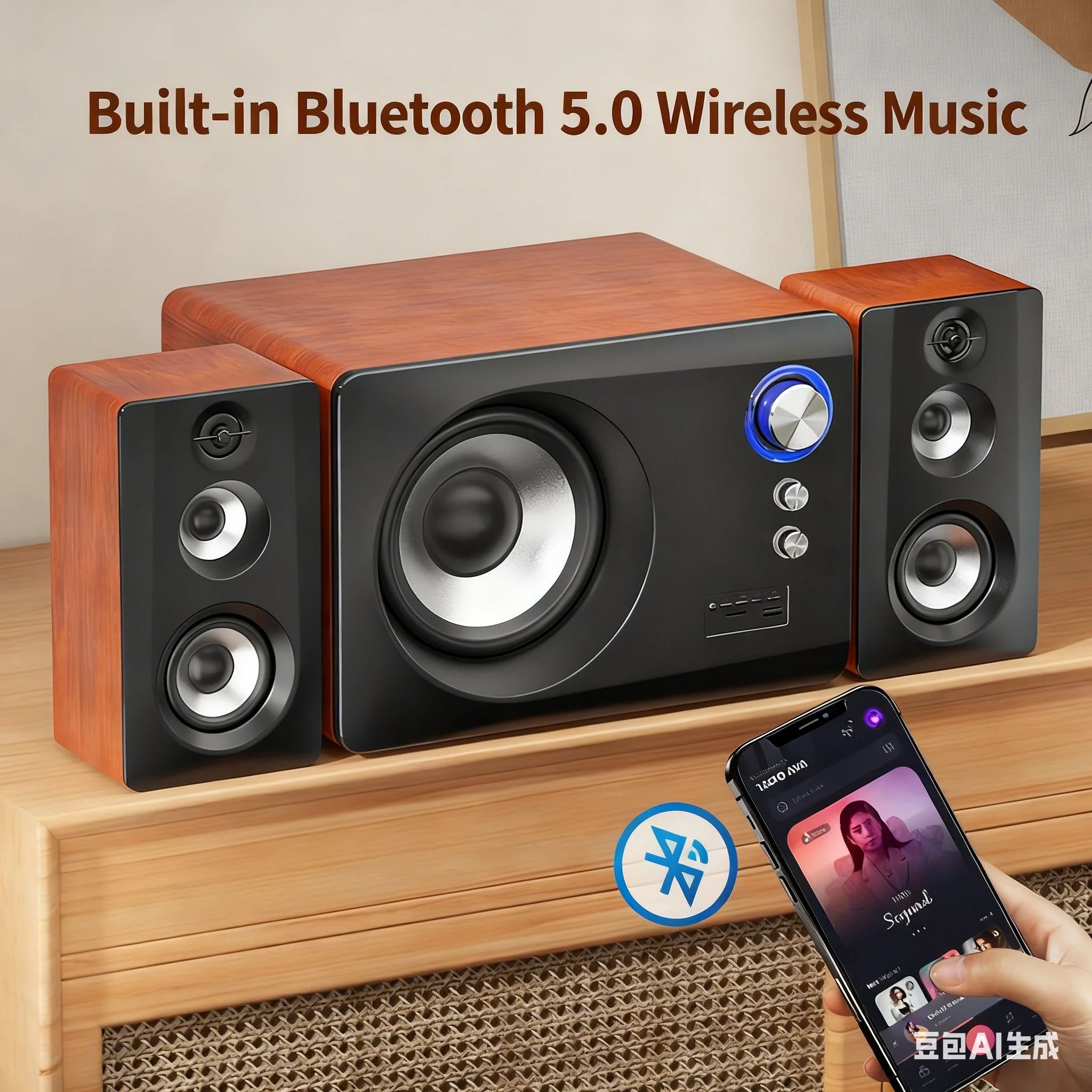 Gaming Speaker 2.1 - Enceintes Bluetooth 2.1 en bois A-7800