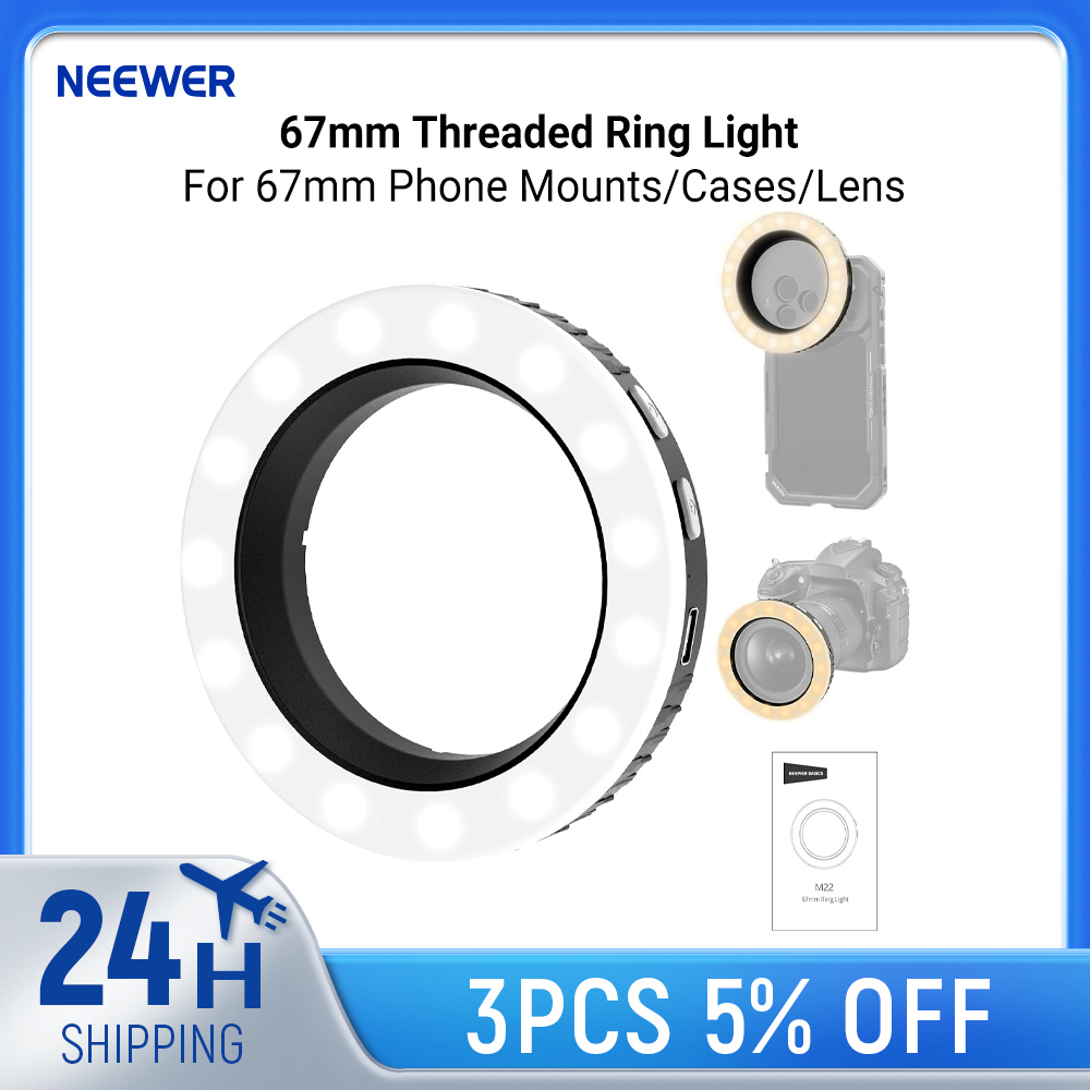 Webcam Ring Light - Anneau lumineux NEEWER Basics 67 mm