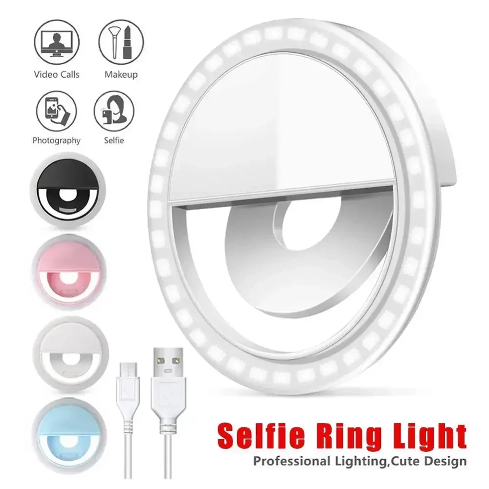 Webcam Ring Light - Anneau lumineux LED pour Selfie, lampe