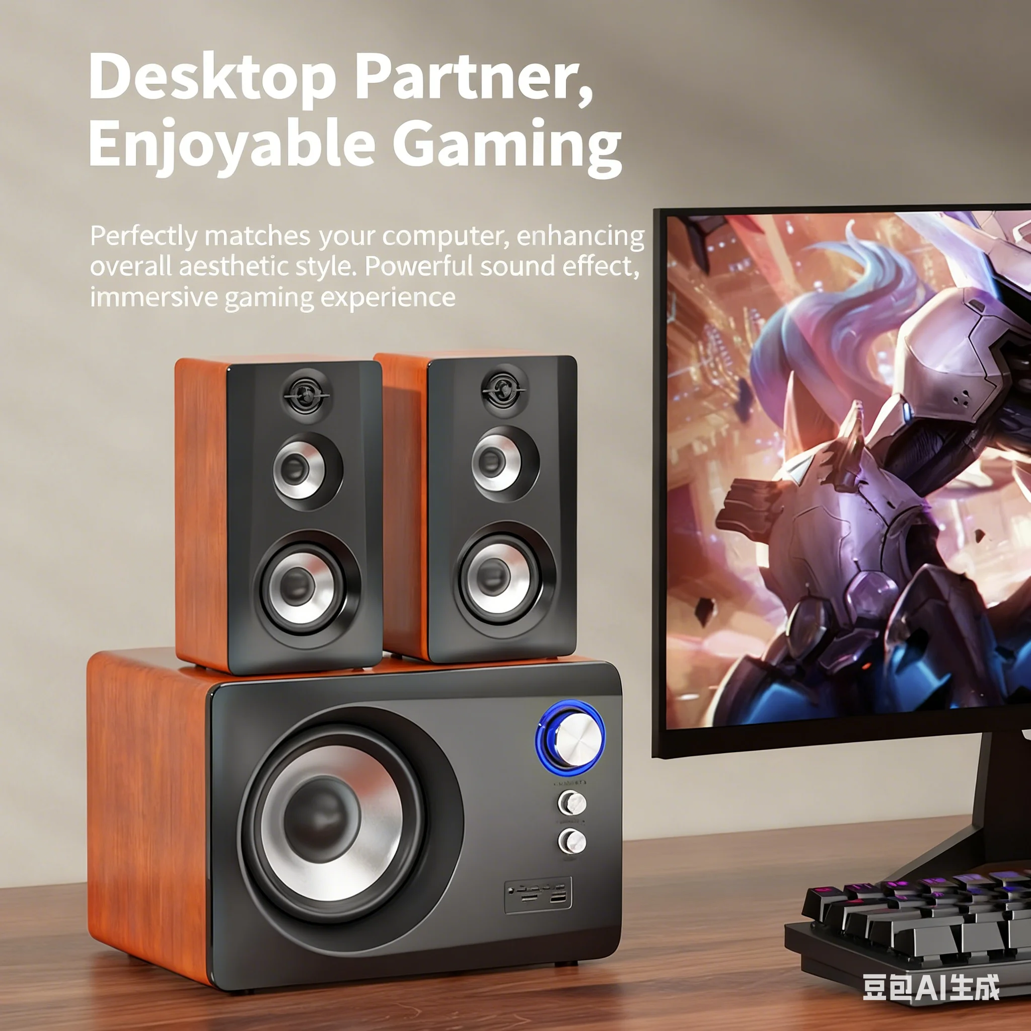Enceintes Bluetooth 2.1 en boi - Gaming Speaker 2.1 avis et prix
