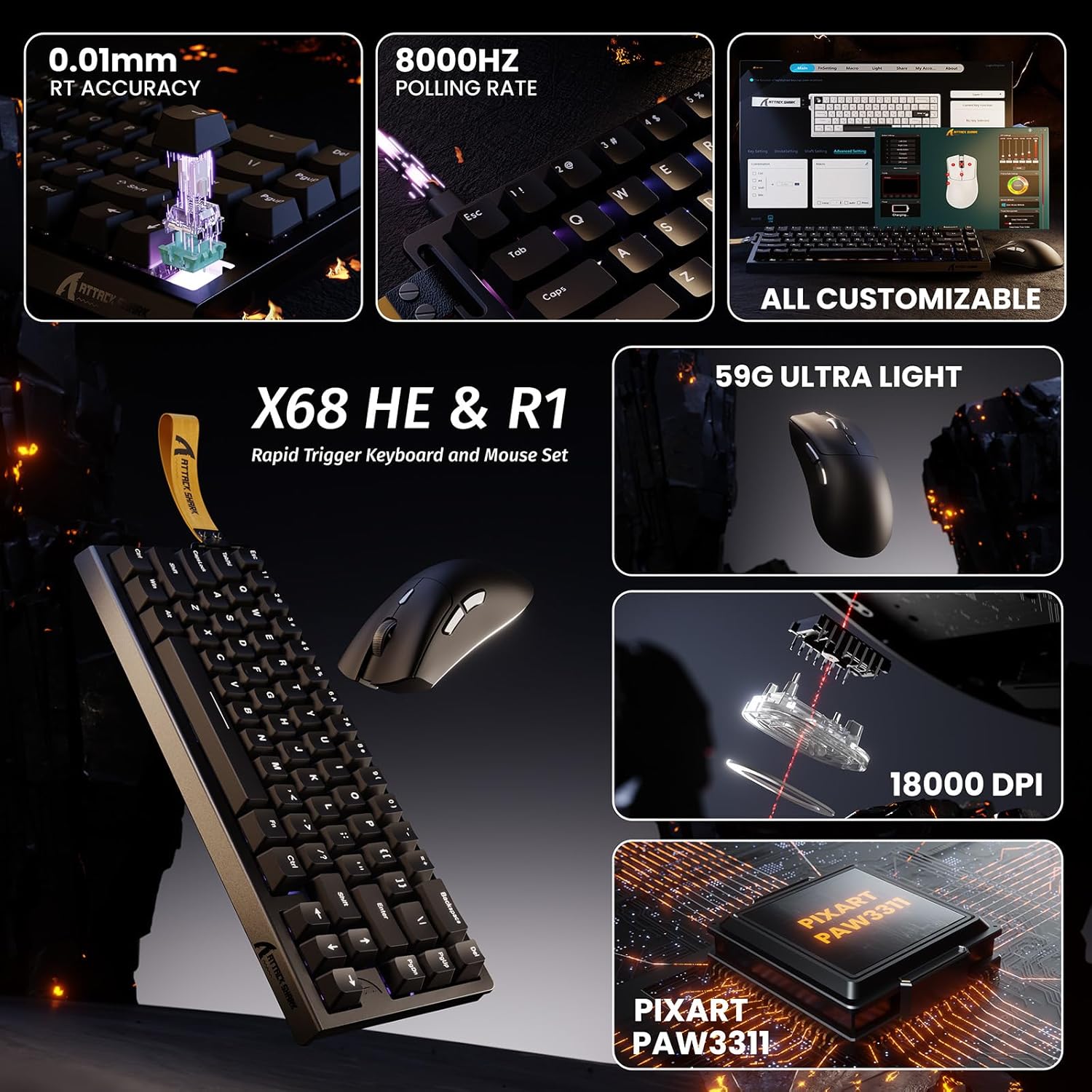 Clavier magnétique ATTACK SHAR - Esports Gaming Uk avis et prix