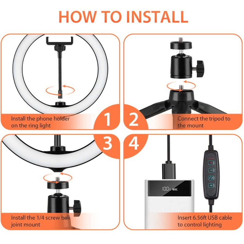 Mini lampe à anneau LED de 6 p - Webcam Ring Light avis et prix