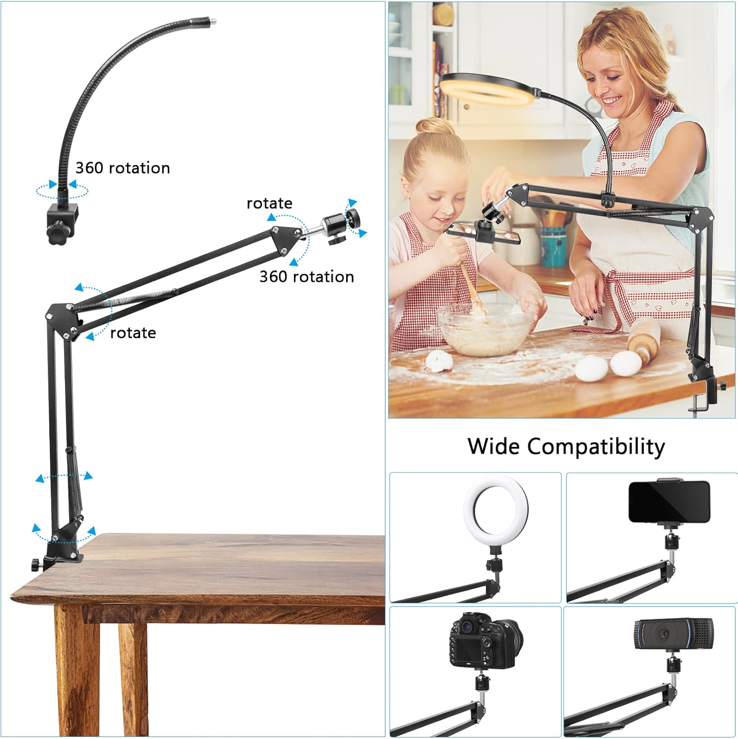 Anneau lumineux avec support e - Webcam Ring Light avis et prix
