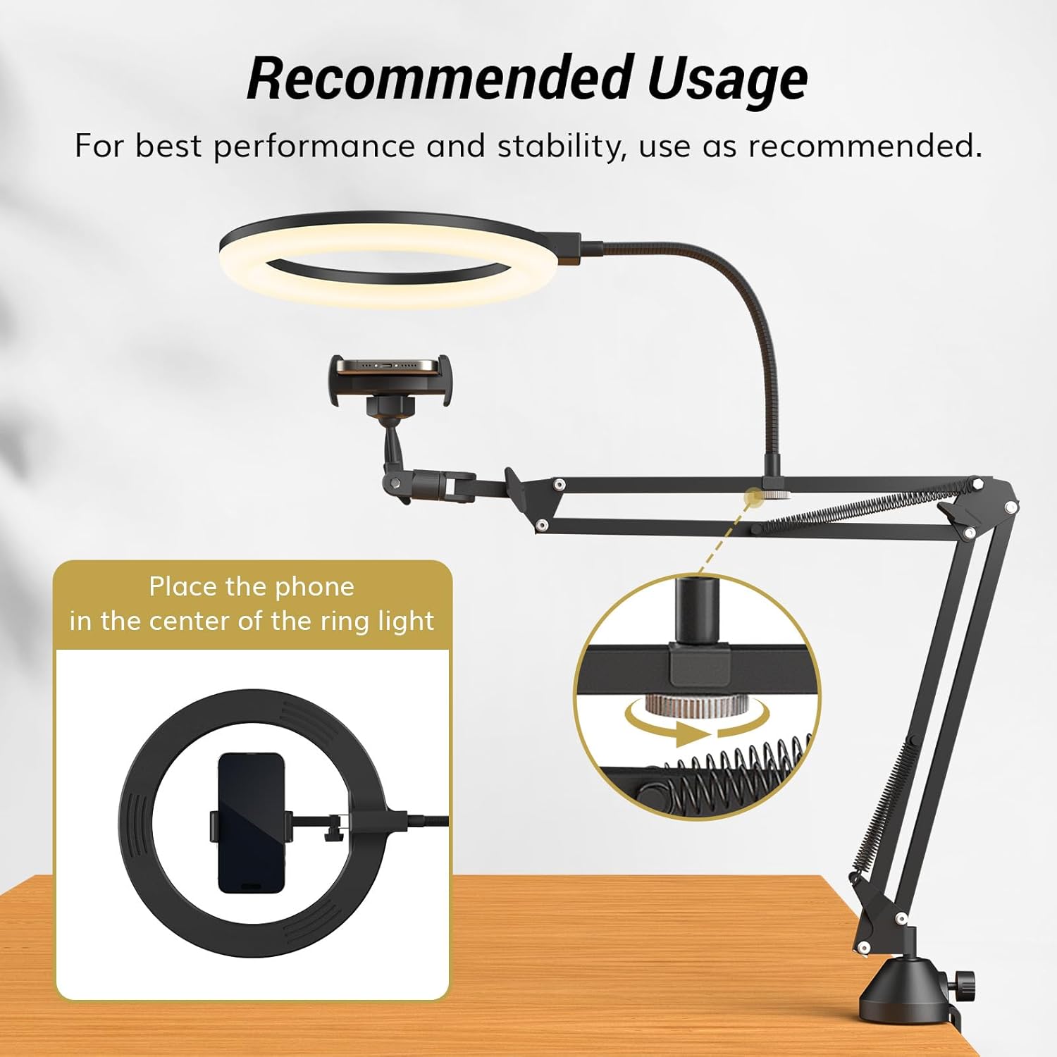 Anneau lumineux avec support e - Webcam Ring Light avis et prix